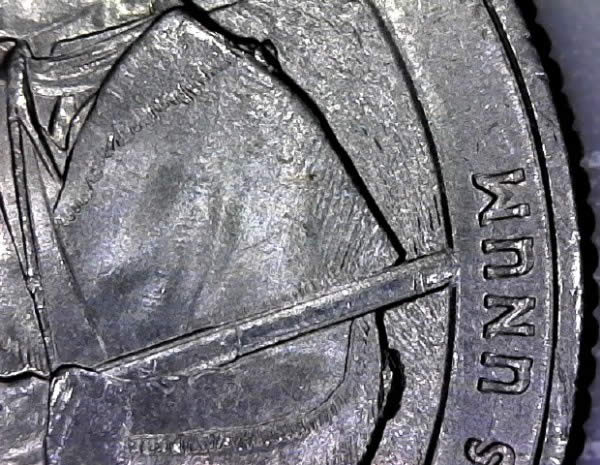 2016-P-Cumberland-Gap-Quarter-With-3-Reverse-Die-Chips-Bird-Poop-On-Hat